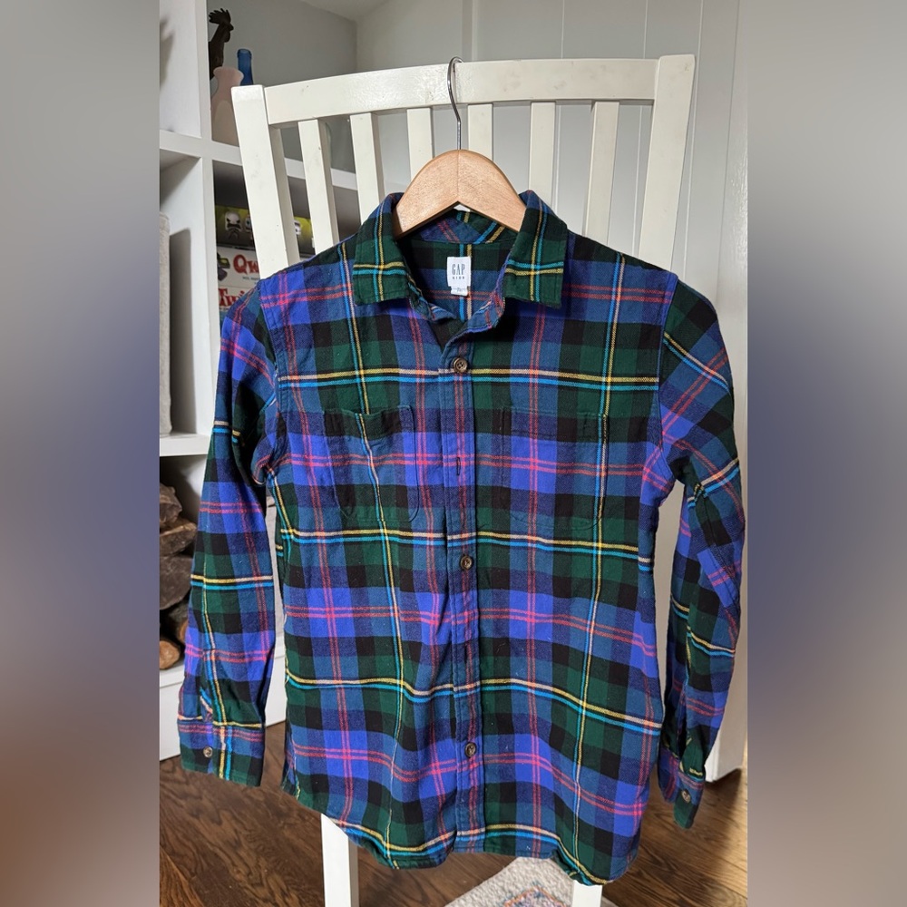 GAP Kids Plaid Shirt - Blue, Green, Red
